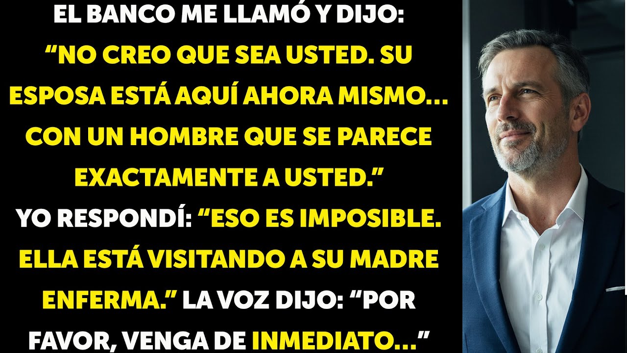 El banco me llamó “Tu esposa acaba de llegar con un hombre igualito a ti…”