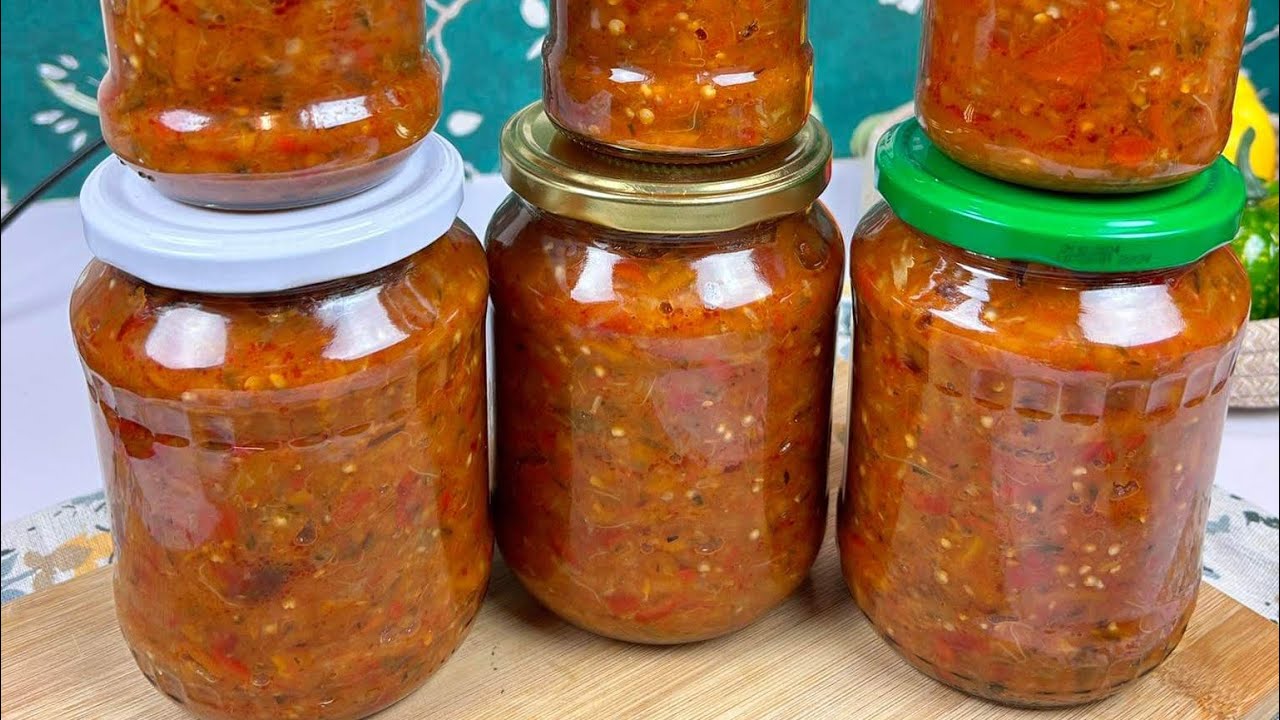 Zacusca de vinete la borcan pentru iarna in doar 4 minute #zacusca #conserve #fypシ