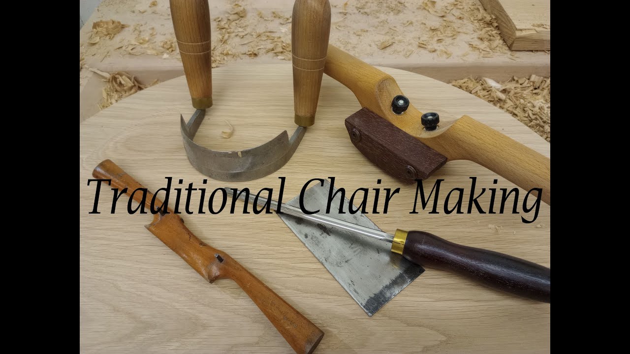 Using traditional tools to shape an oak chair seat. Scorp, Tavisher and Cabinet Scraper
