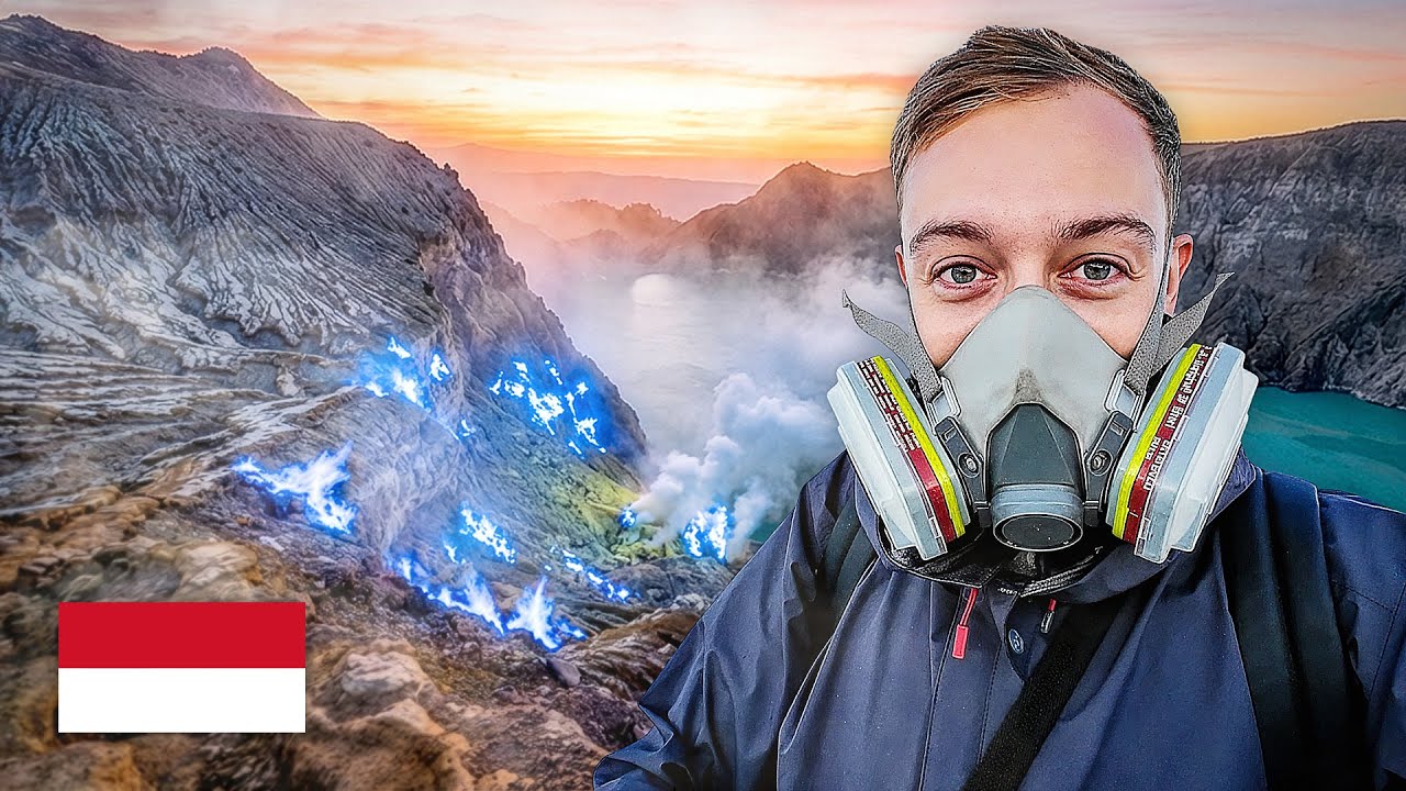 Solo Inside Indonesia's Volcanic Lake that Burns Blue Flames! 🇮🇩