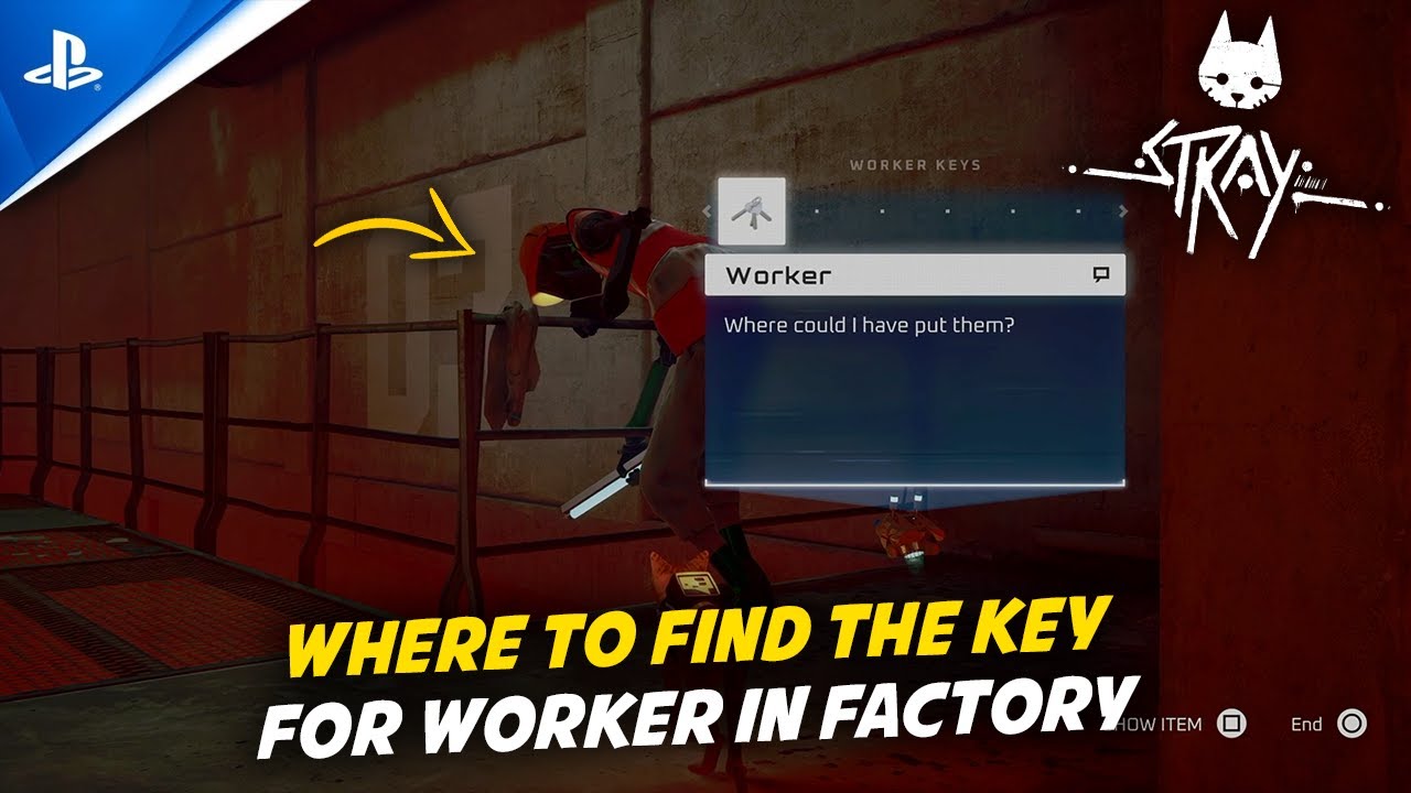 STRAY - PS5 | The MidTown - Where To Find The Key For Worker In Factory
