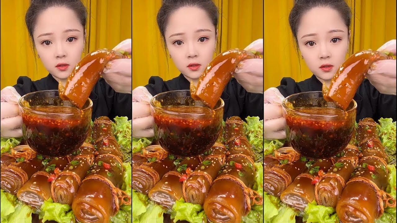 Xiao Yu Mukbang Eating   ASMR Eating Show   Eating Sound Pork Belly