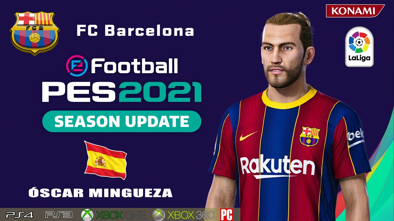 &Oacute;SCAR MINGUEZA face+stats (FC Barcelona) How to create in PES 2021