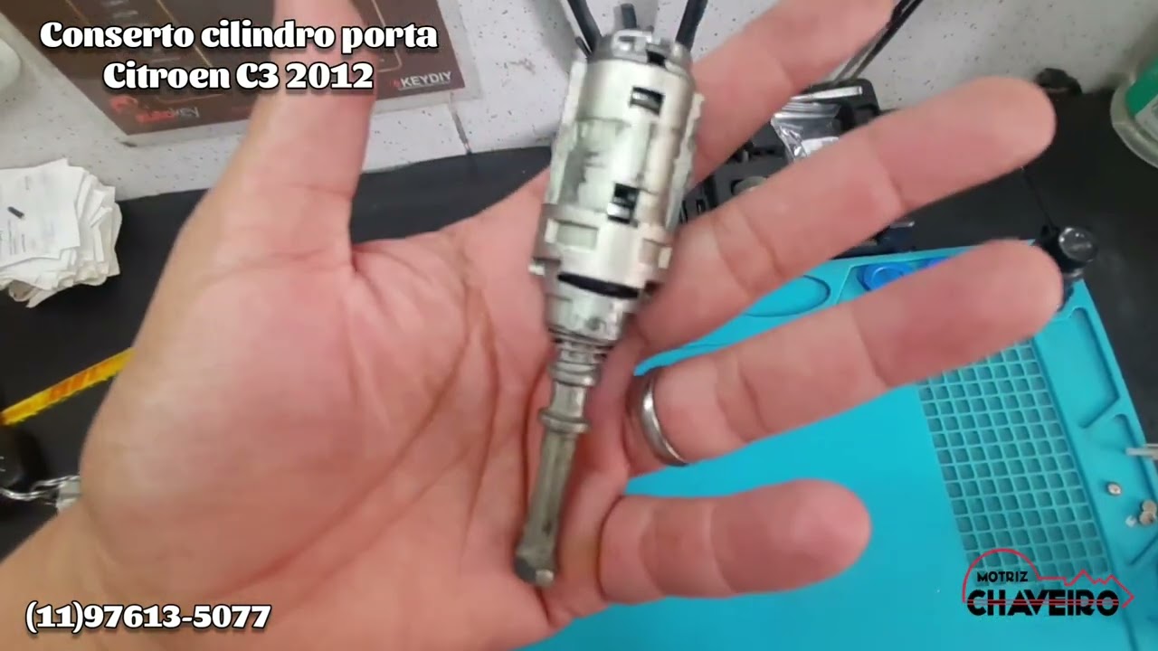Conserto cilindro porta Citroen C3 2012. (#motrizchaveiro #code )
