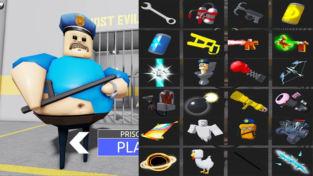 All Items Unlocked BARRY'S PRISON RUN OBBY HARD MODE -  Roblox Update All Morphs Full Gameplay