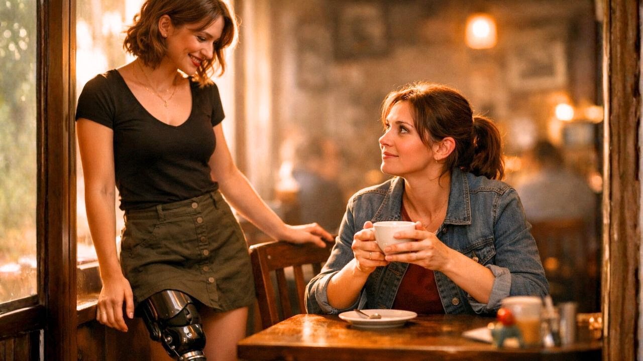 Puedo COMPARTIR ESTA MESA contigo?” preguntó la CHICA DE UNA SOLA PIERNA a la MADRE SOLTERA — y ento