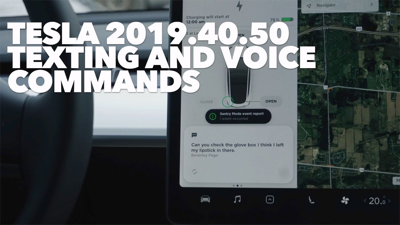 Tesla 2019.40.50 Текстовые сообщения и голосовые команды!
