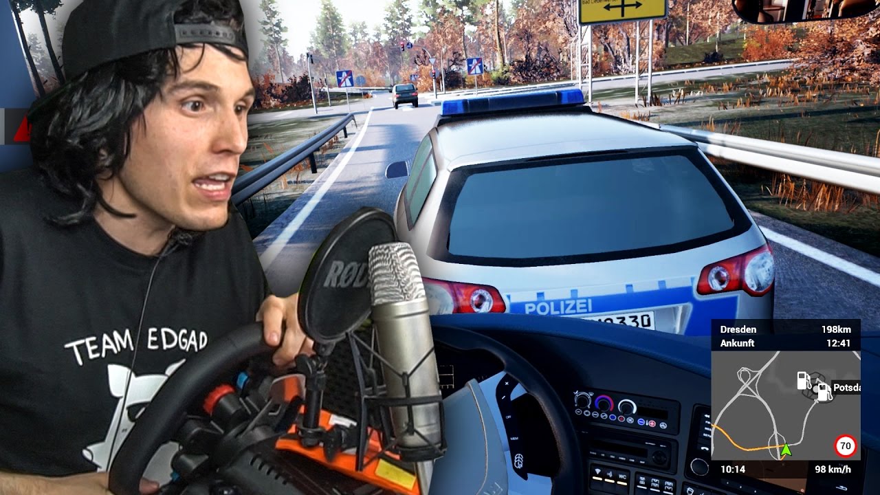 SCHWERER UNFALL MIT DER POLIZEI! ✪ FERNBUS SIMULATOR mit Lenkrad