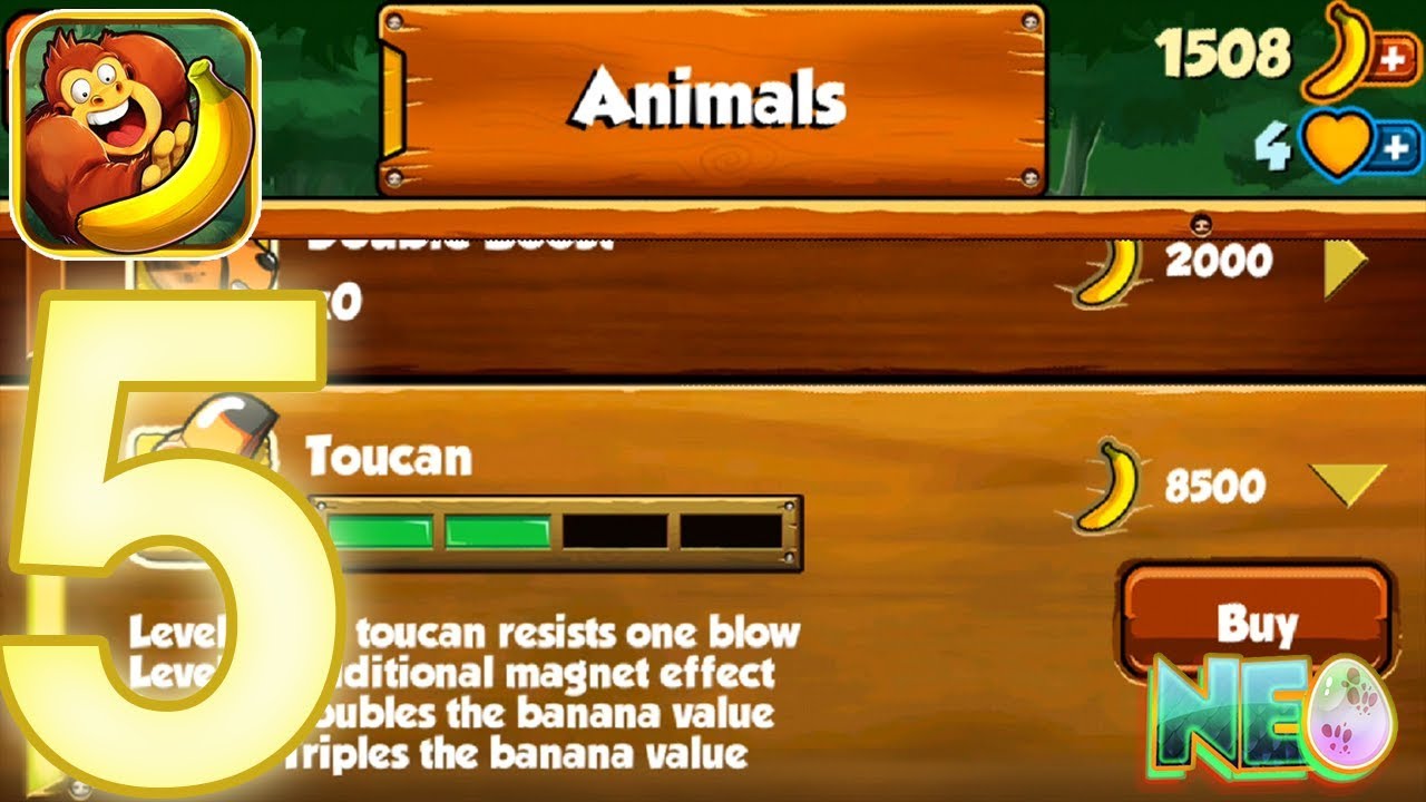Banana Kong: Gameplay Walkthrough Part 5 - Power Ups! (iOS, Android)