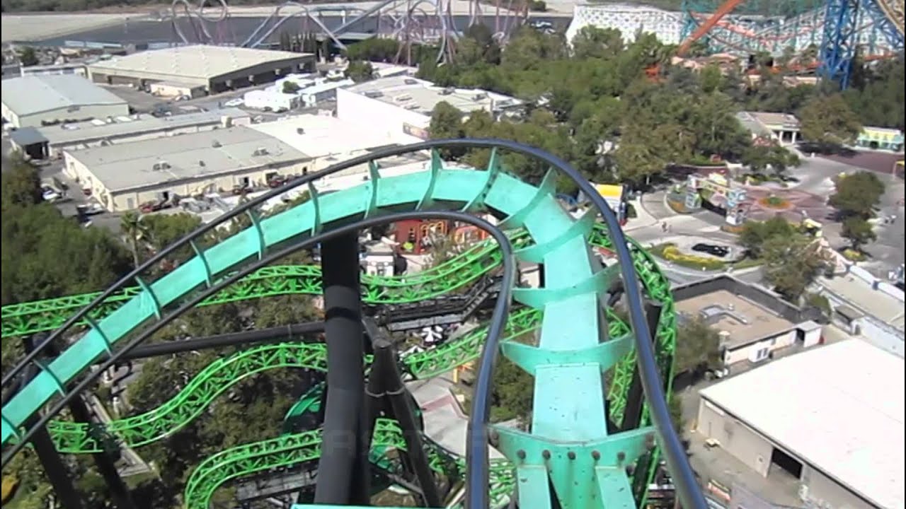 Riddler's Revenge Front Row on-ride HD POV Six Flags Magic Mountain