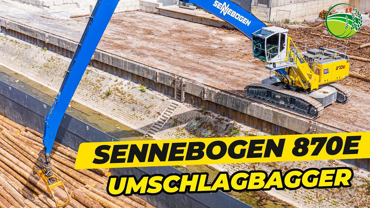 Holzumschlag im Hafen | SENNEBOGEN 870 Umschlagbagger | Produktvideo