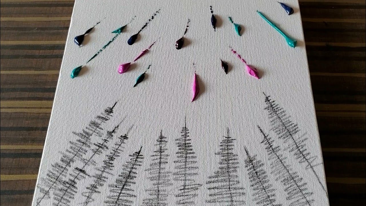 Simple Northern Lights Painting Demo / Step by Step for Beginners / Daily Art Therapy / Day #0308