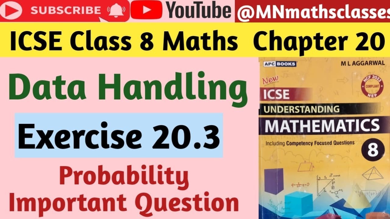 Icse class 8 Maths || Chapter 20 || Exercise 20.3 || Probability Important Question 