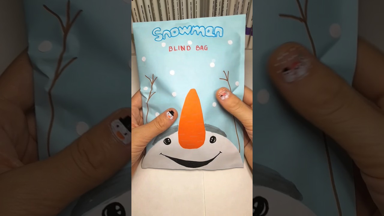 ☃️ snowman blind bag #papercraft #diy #blindbag #squishy #unboxing