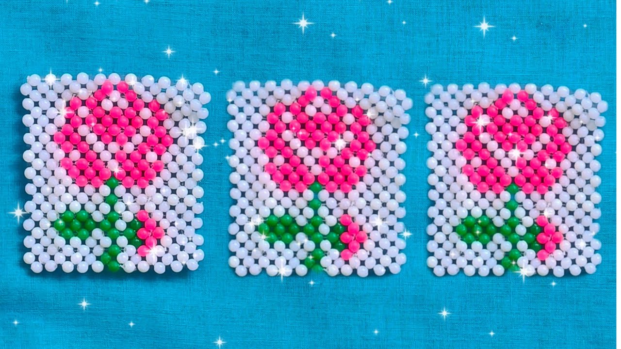 Beaded Flower Rangoli Design | How to Make a Table Mat with Beads | DIY Easy Rangoli Making Tutorial