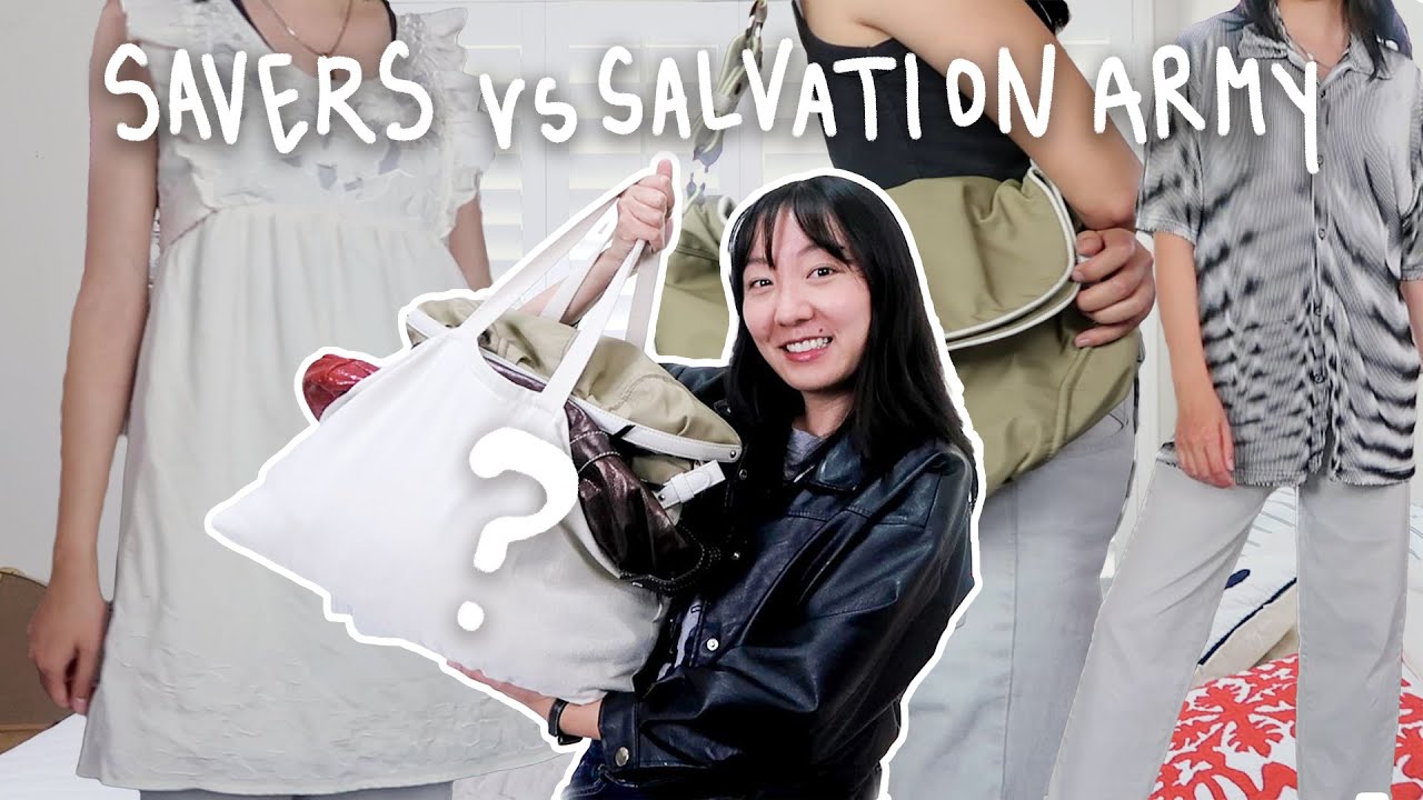 $100 at savers vs. salvation army | thrift store try on haul!