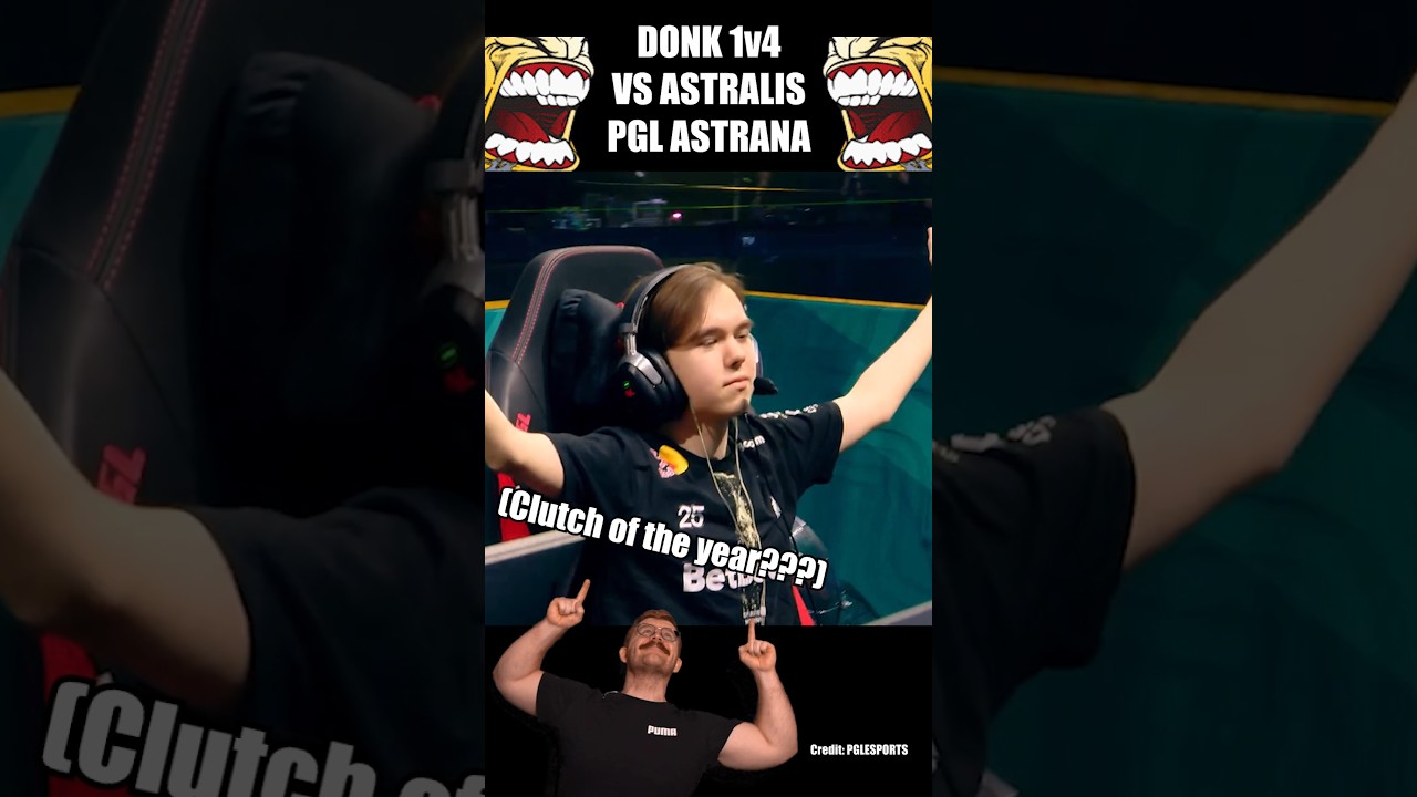 БЕЗУМНЫЙ захват Donk 1 на 4 поверг всех в шок! (PGL Astana) #cs2 #gaming #donk
