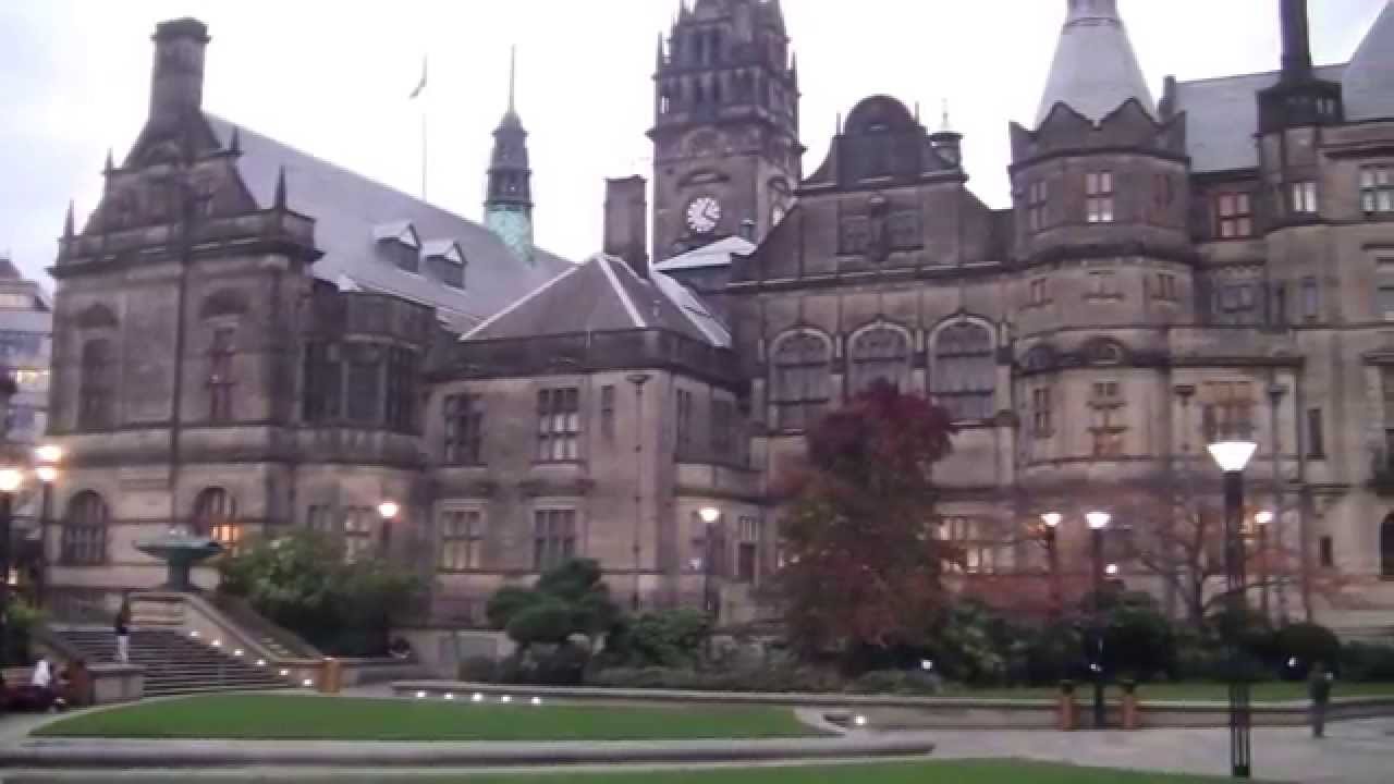 Sheffield Town Hall Clock and Peace Gardens