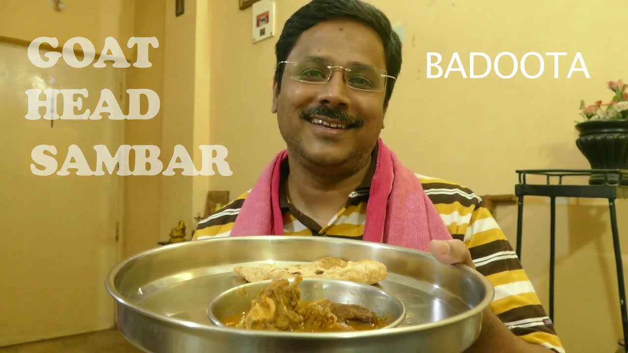 How to make Goat Head Sambar / Curry | Thale Sambar | Range Gowda | BADOOTA