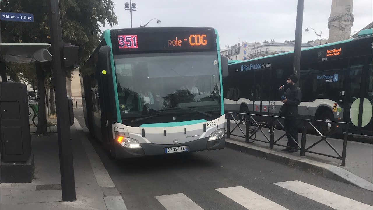 Trajet de Paris - Nation à Roissypole Aéroports Charle de Gaule sur la ligne bus 351