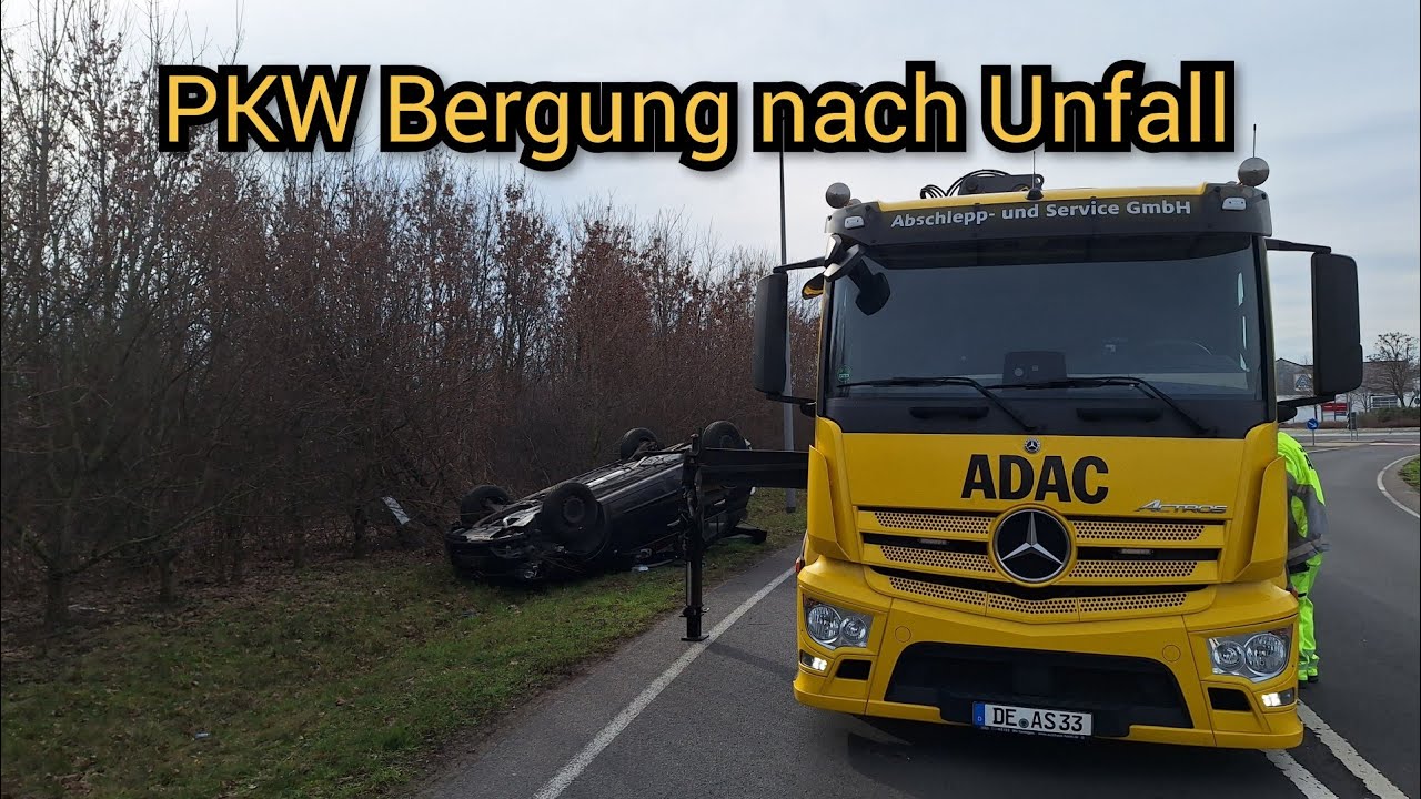 ++ PKW Bergung durch ADAC ++ PKW kracht in Böschung und Landet auf dem Dach - Dessau - 18.02.2024