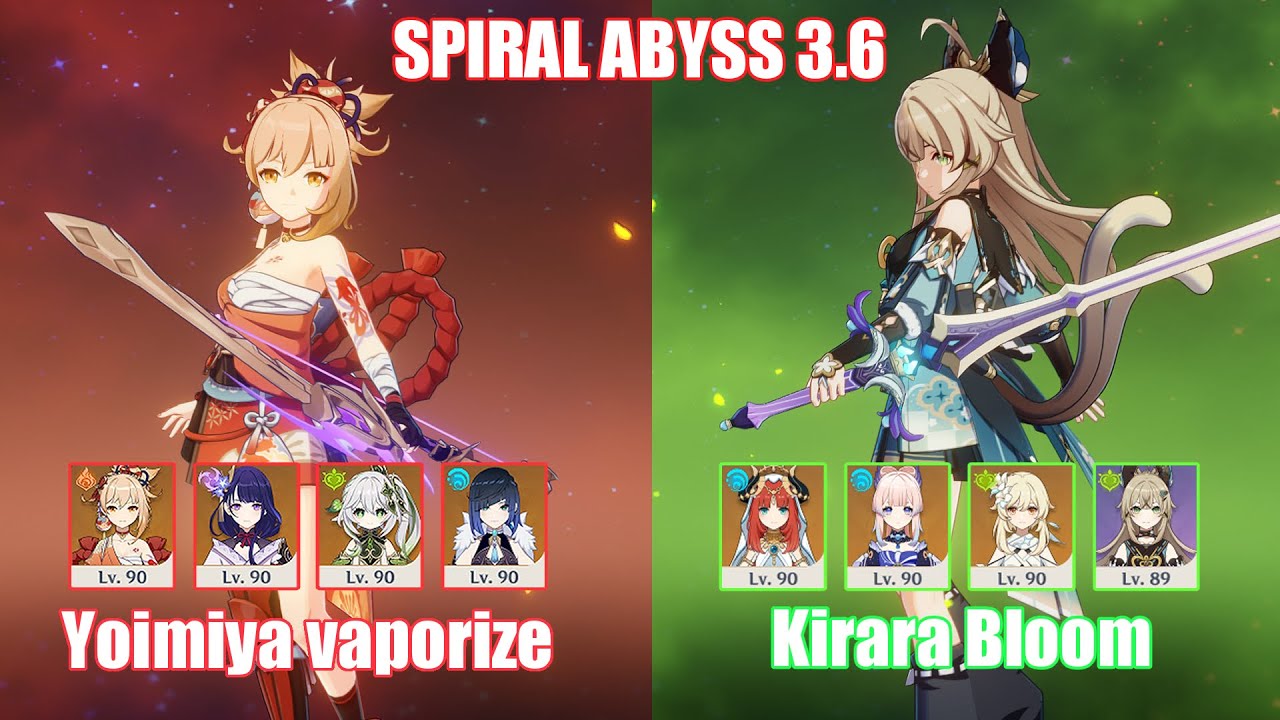 C0 Yoimiya Vaporize-Bloom & C0 Kirara Bloom | Spiral Abyss 3.6 | Genshin Impact