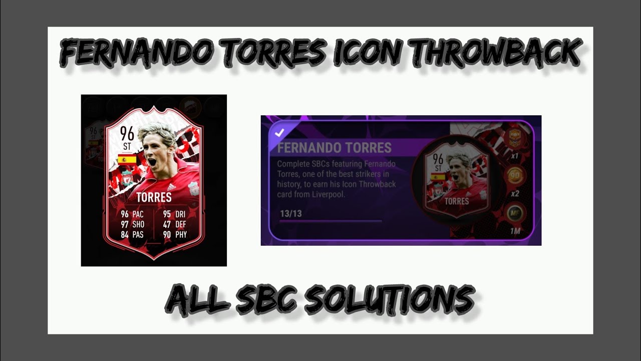 Fernando Torres Icon Throwback all sbc solutions | Madfut 23