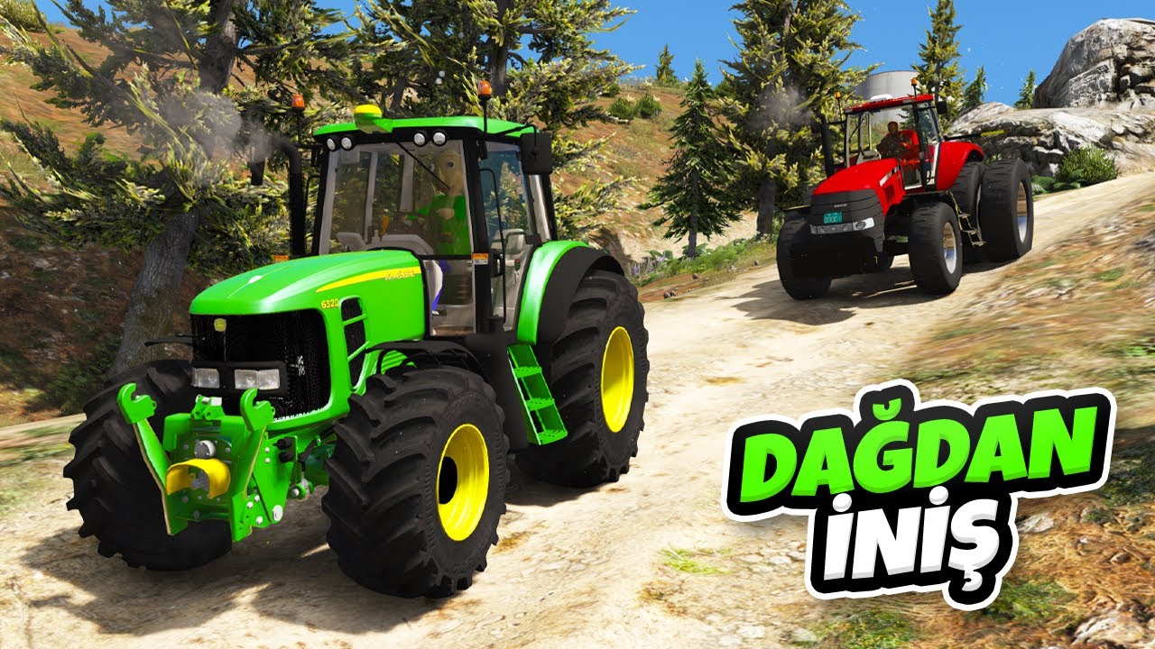 G&uuml;&ccedil;l&uuml; B&uuml;y&uuml;k Trakt&ouml;rler Dağdan İniş Yapıyor - GTA 5