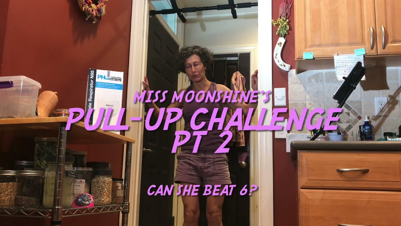 The elderly Miss Moonshine's Pull-up Challenge Part 2 - CAN SHE BEAT 6? (bagpipes c/o Clanadonia)