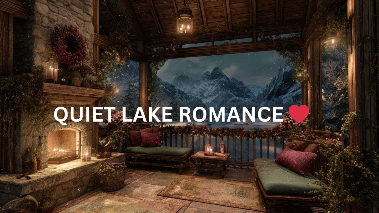 Romantic Valentine’s Night by the Lake ❤️ Cozy Fireplace Calm