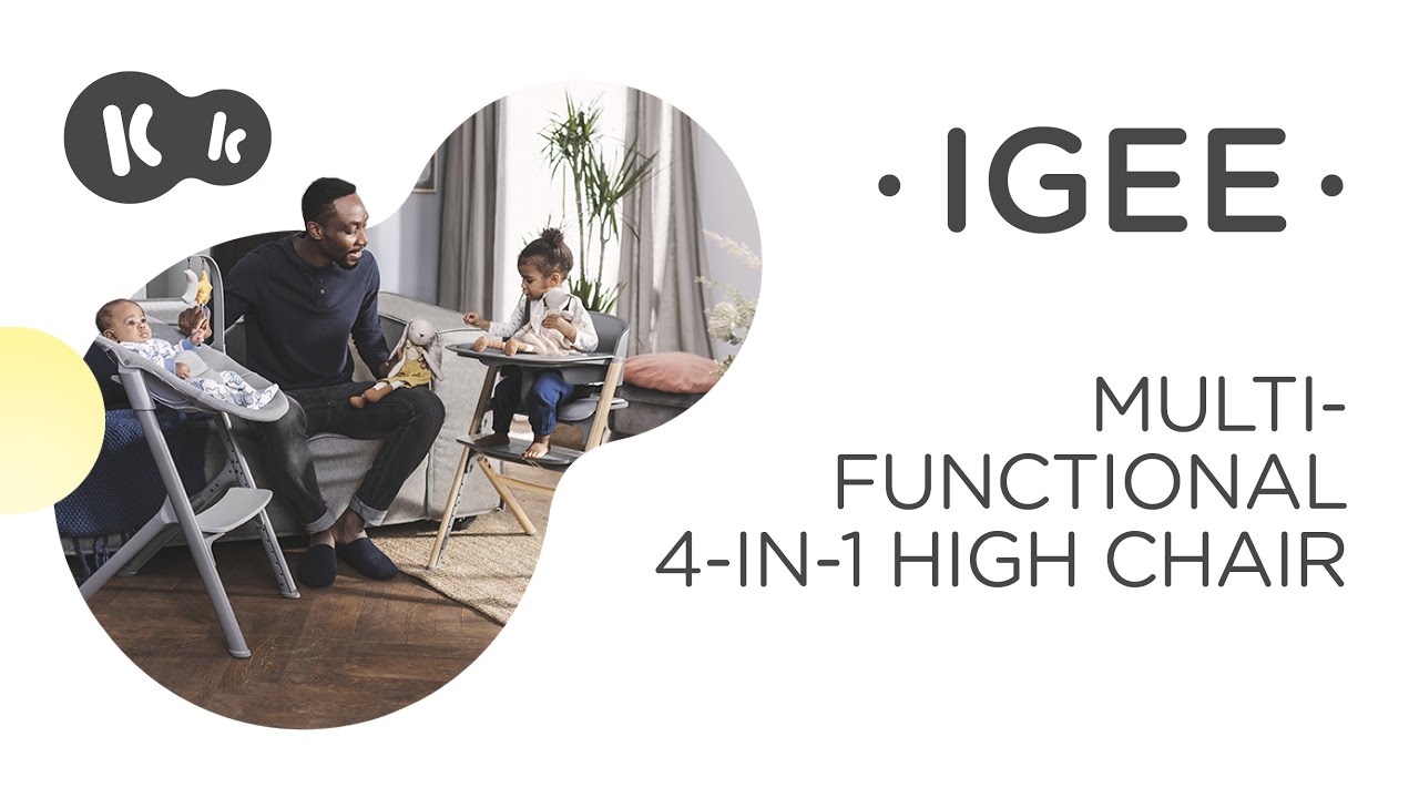 4 in 1 IGEE highchair by Kinderkraft | With a bouncer
