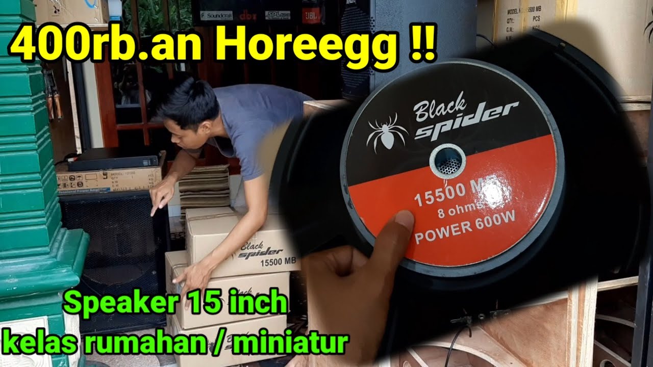 400rb Horeg !! BLACKSPIDER 15500 speaker 15 inch kelas miniatur dan rumahan