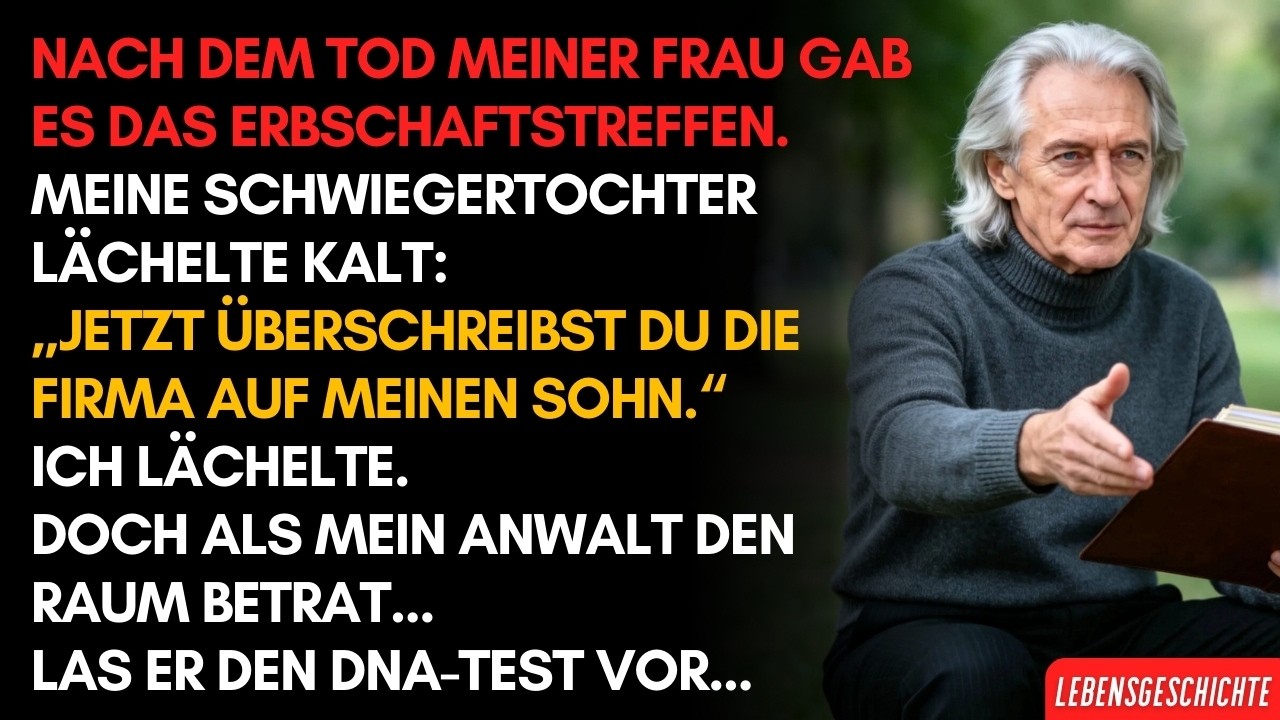 Nach dem Tod meiner Frau das Erbschaftstreffen. Meine Schwiegertochter lächelte kalt: Jetzt...