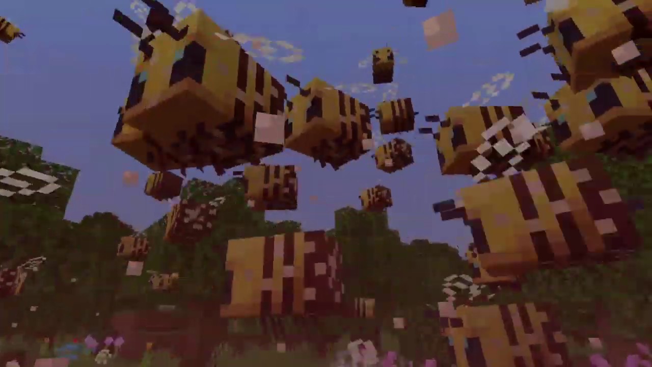 Minecraft Bee swarm attack