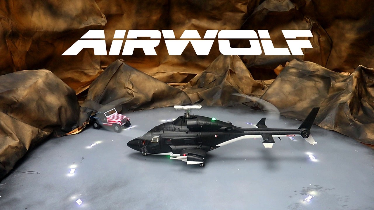 Airwolf Take Off from Inside a Mountain : RC Helicopter