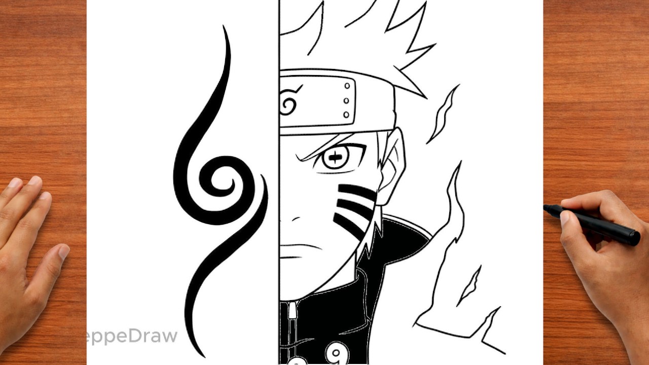 Naruto Six Paths Sage Mode – Step-by-Step Pencil Drawing Guide