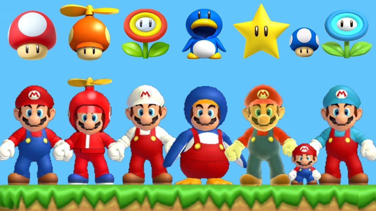 New Super Mario Bros Wii HD - All Power-Ups