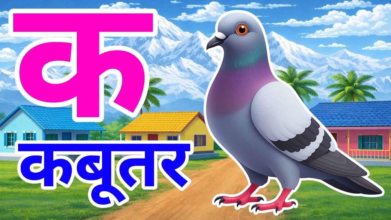 क से कबूतर, अ से अनार a se anaar k se kabutar I Hindi varnmala I ABCD क से कबूतर अ से अनार, for kids