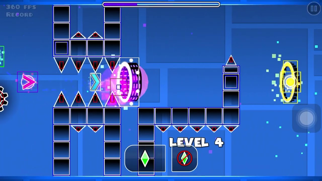 Playing geometry dash