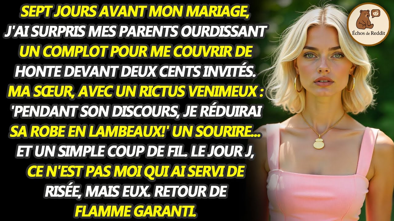 J'ai surpris le plan de mes parents pour m'humilier à mon mariage, mais je les ai tournés en...