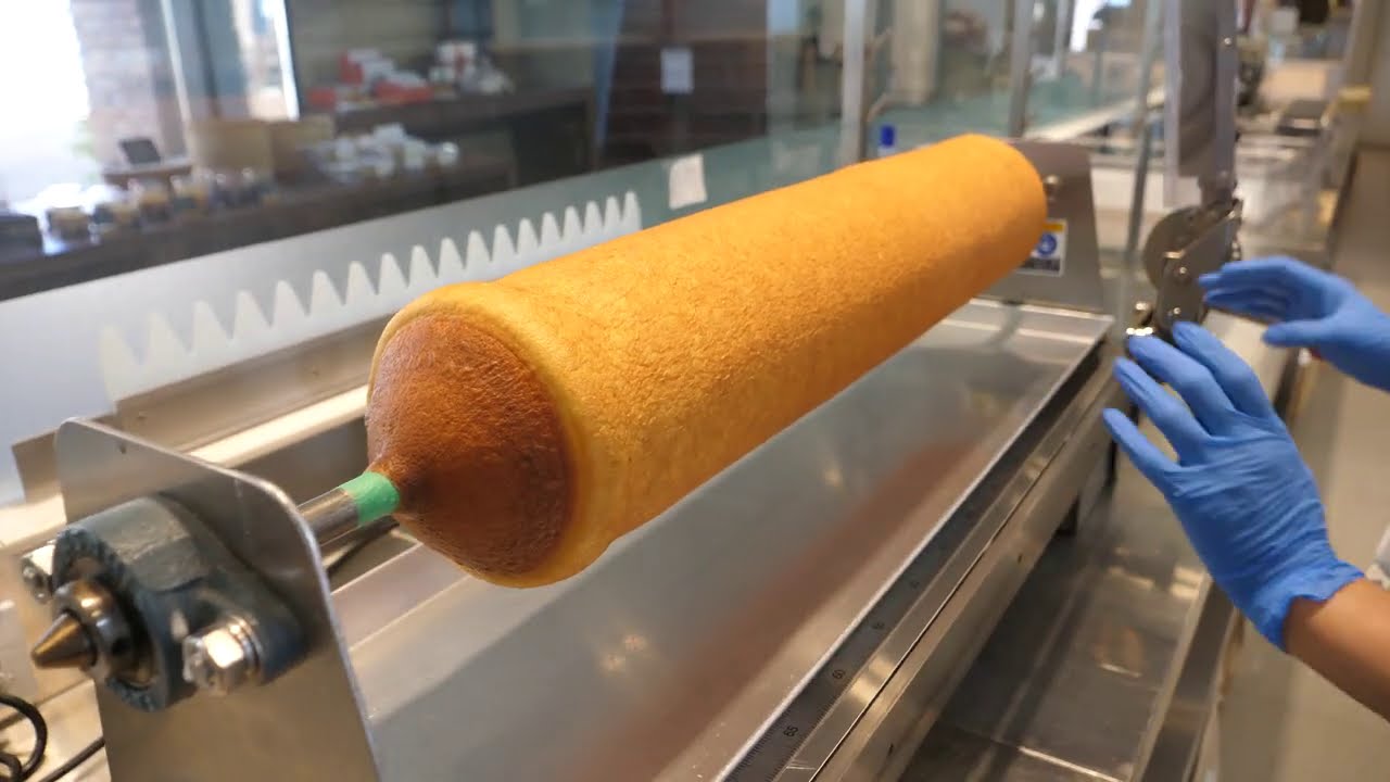 Восхитительный 23-слойный рисовый пирог, Baumkuchen - Корейская уличная еда