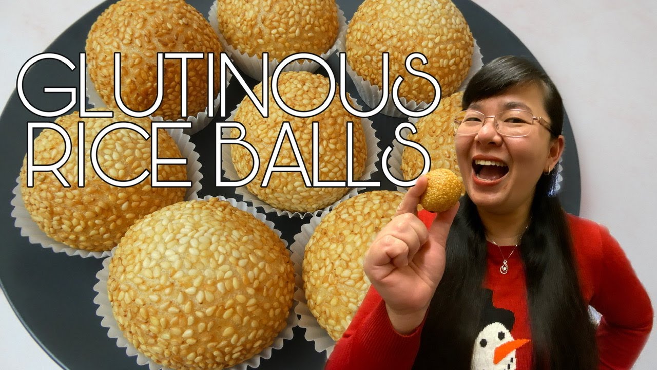 Домашние шарики из клейкого риса с кунжутом и арахисом