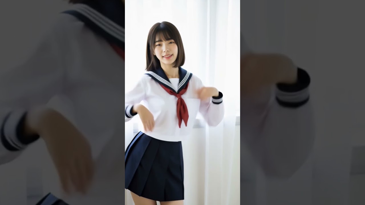 Hina Kikuchi in sailor uniform Cute dancing. 