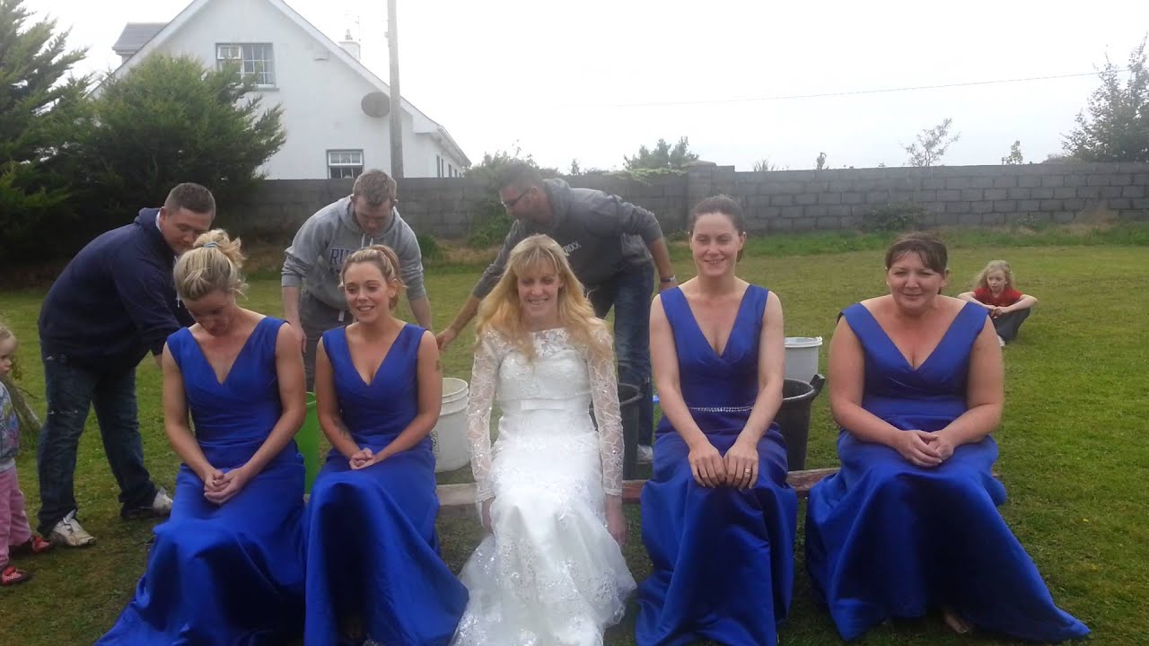 Bride and Bridesmaids ice bucket challenge