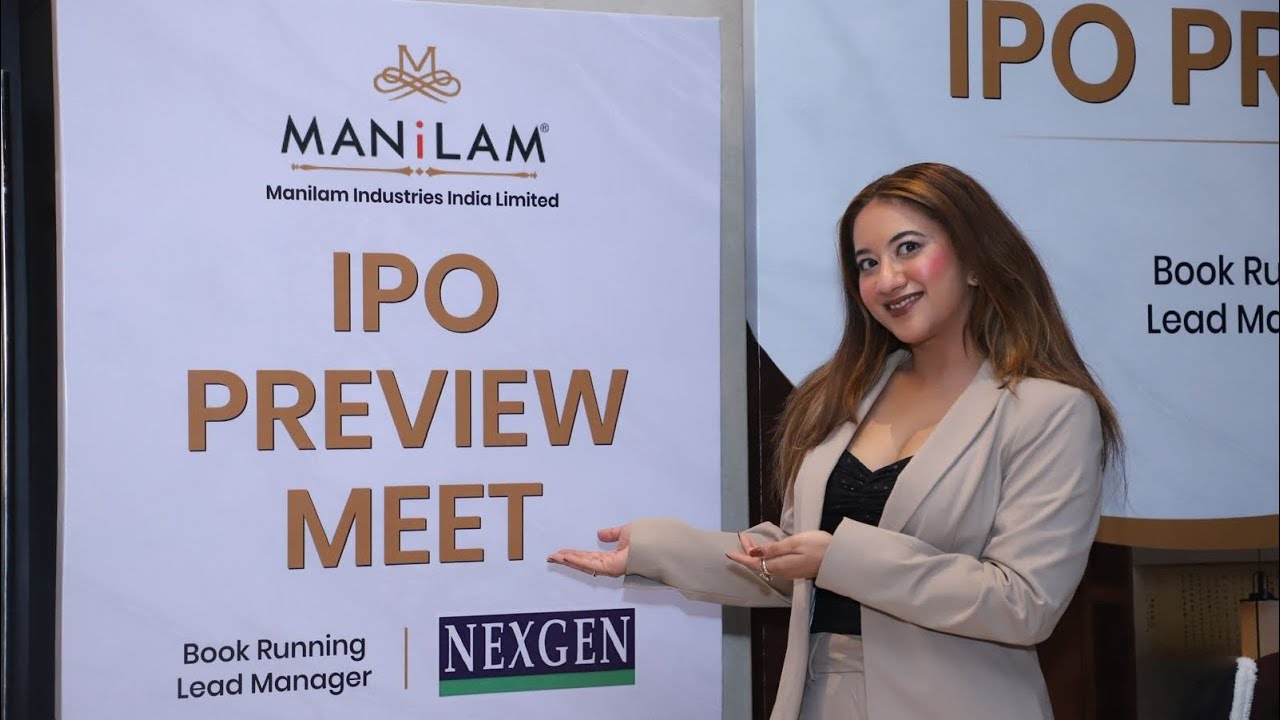 Best Corporate Emcee Chandini Sehgal hosting Manilam IPO preview meet speeches 