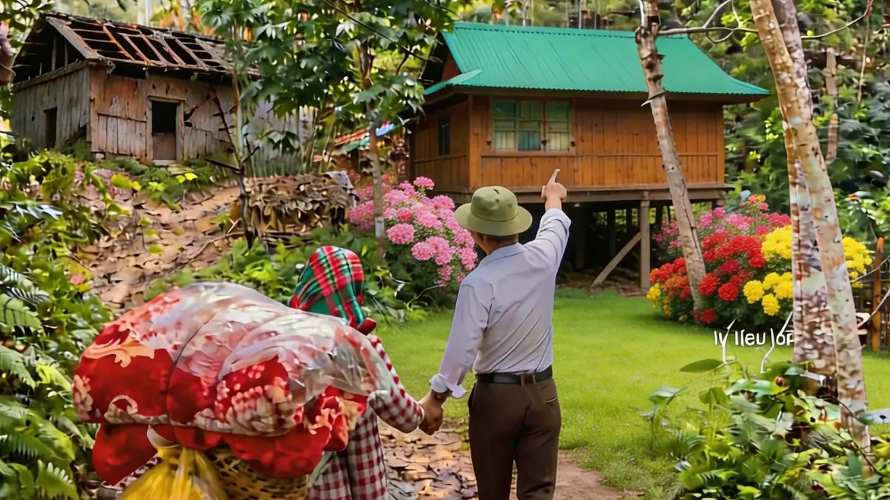 The kind man helped the single mother renovate the abandoned house into her dream home.
