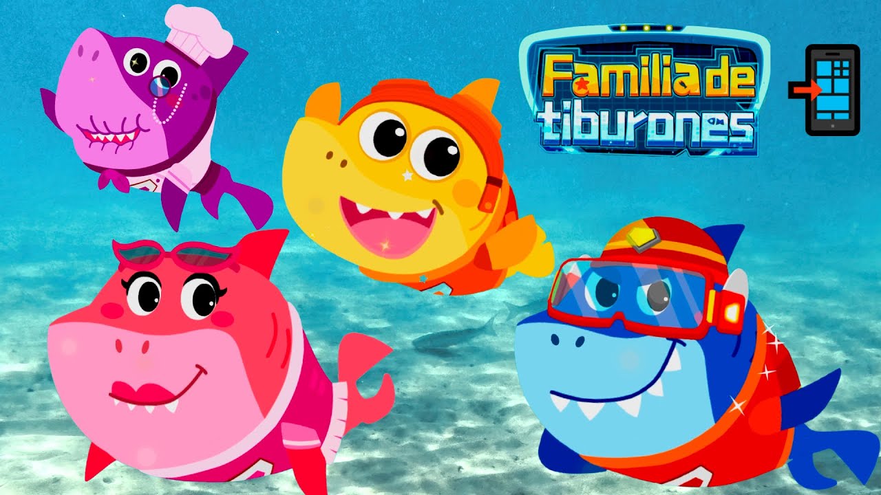📲 AYUDANDO a los animales del mar con la FAMILIA de TIBURONES 🌈 APP Babybus en español 💦