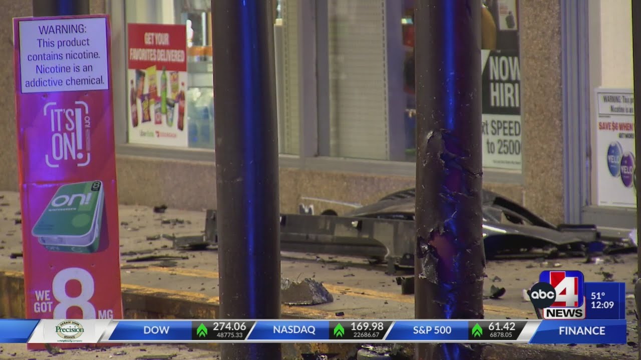 Speeding car slams into Speedway gas station in Salt Lake City