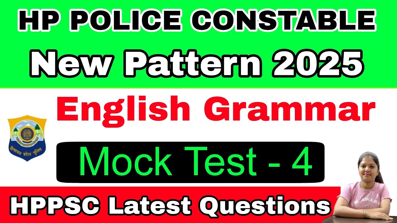 English Section | Mock Test-4 | HP Police Constable | 2025 | HPPSC Latest Pattern