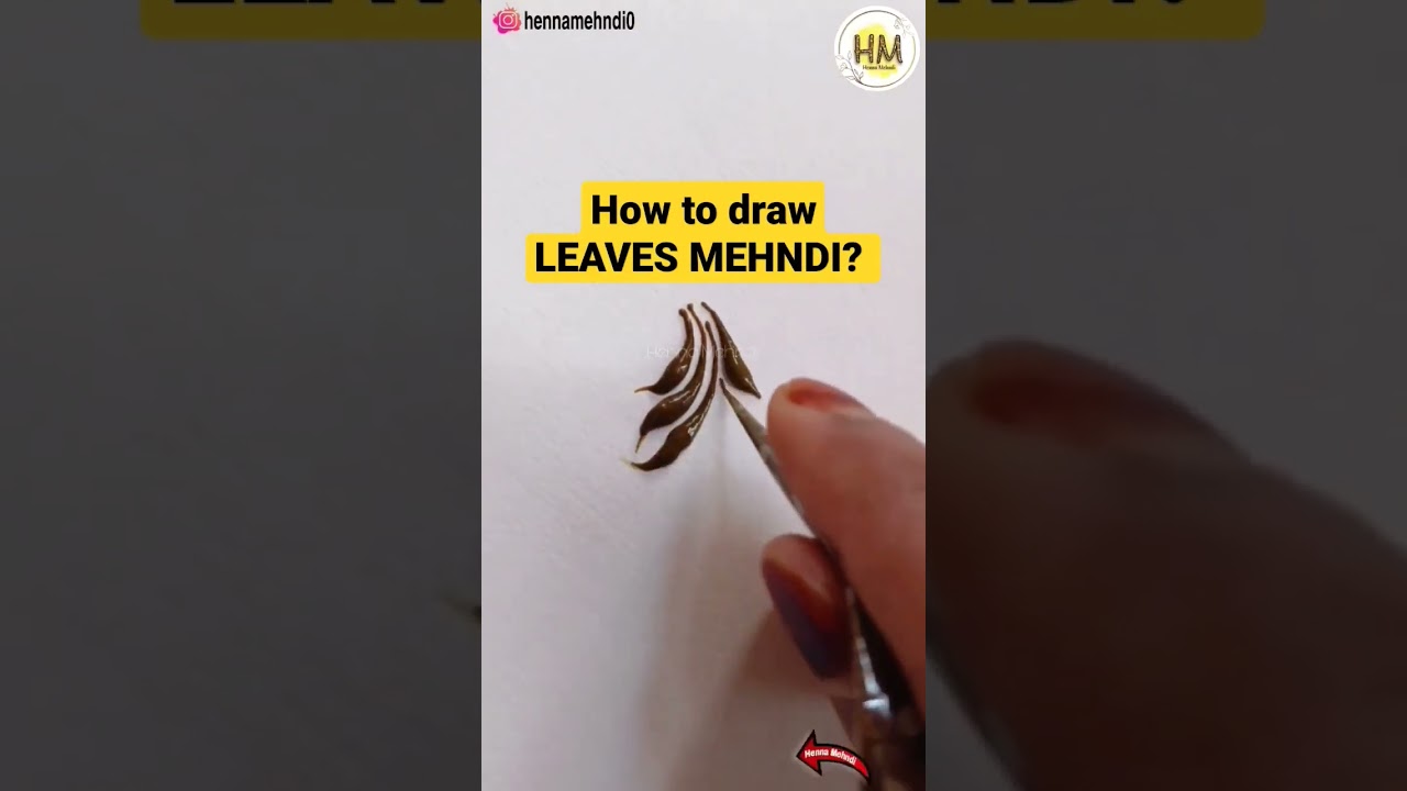 Learn How to draw Leaves Mehndi #shorts #mehndishorts #henna #leafmehndi #howtodrawleaf #leaf #leave